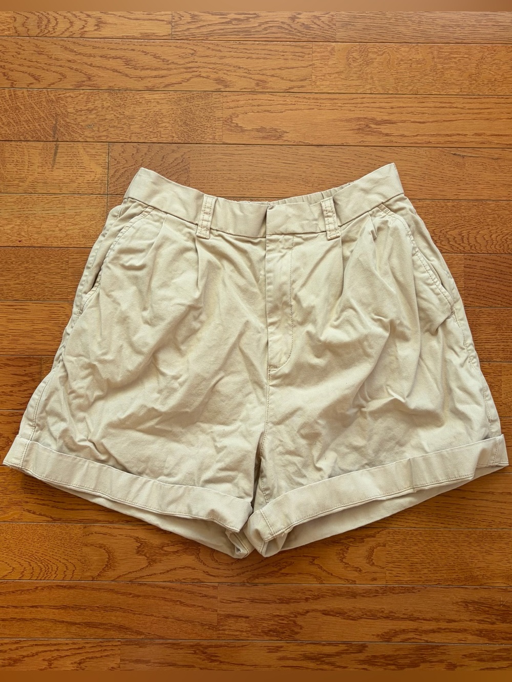 Gap Chino High Waisted Pleated Tan Shorts